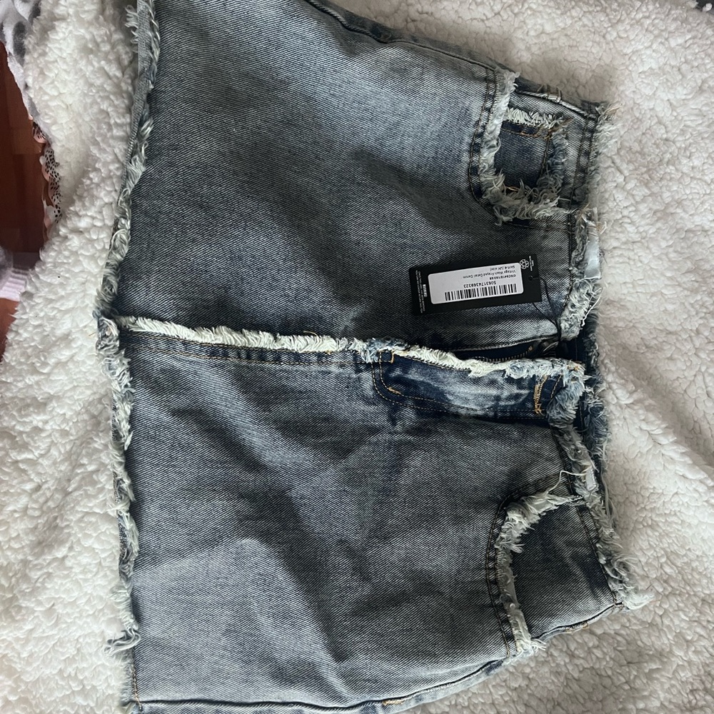 PLT Denim Frayed Skirt UK Size 6